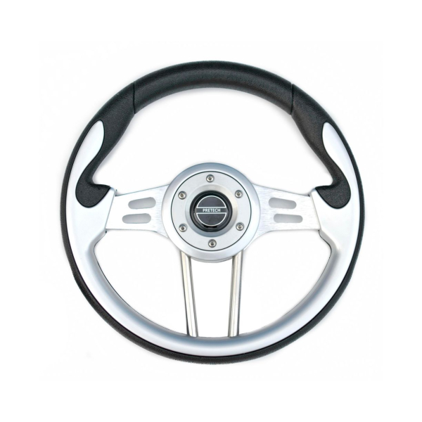 Рулевое колесо Pretech 33 см, PU, серый, спицы серебро (HD-5166G grey)