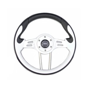 Рульове колесо Pretech 33 см, PU, білий, спиці срібло (HD-5166G white)