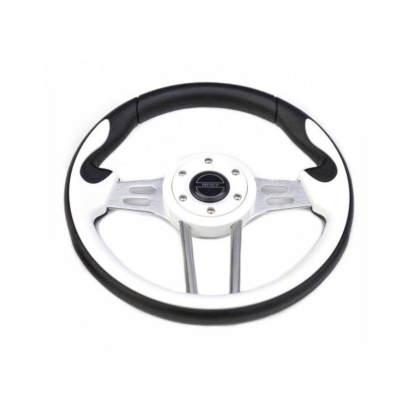 Рулевое колесо Pretech 33 см, PU, белый, спицы серебро (HD-5166G white) Рулевое колесо Pretech 33 см, PU, белый, спицы серебро (HD-5166G white)