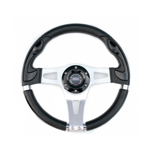 Рулевое колесо Pretech 33 см, PU, чёрный, спицы серебро (HD-5181 black)