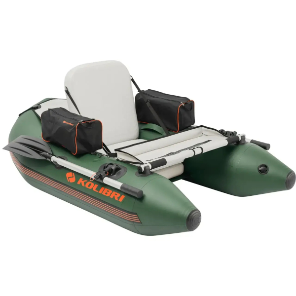 Kolibri K-180F Fisherman Belly Boat надувний гребний одномісний човен-пліт (плавуче крісло) зелений Колібрі К-180Ф Беллі Бот Аir-deck