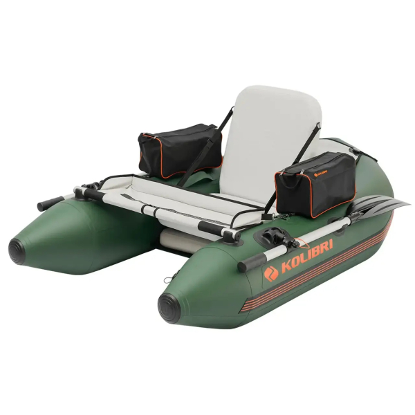 Kolibri K-180F Fisherman Belly Boat надувний гребний одномісний човен-пліт (плавуче крісло) зелений Колібрі К-180Ф Беллі Бот Аir-deck