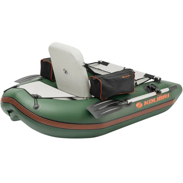 Kolibri K-180F Fisherman Belly Boat надувний гребний одномісний човен-пліт (плавуче крісло) зелений Колібрі К-180Ф Беллі Бот Аir-deck