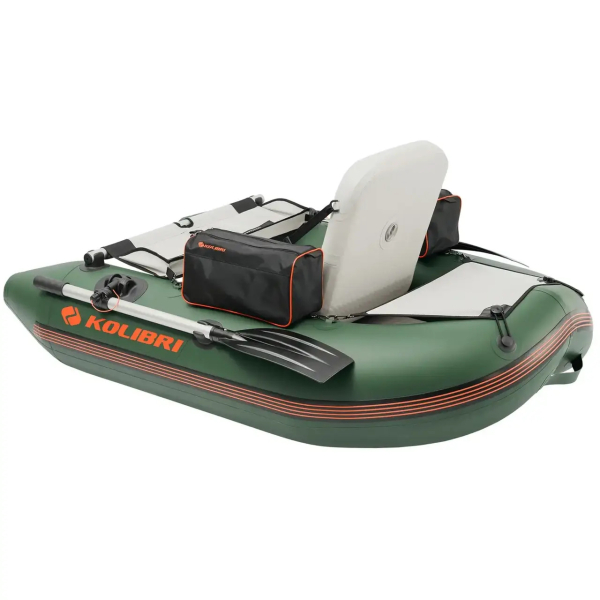Kolibri K-180F Fisherman Belly Boat надувний гребний одномісний човен-пліт (плавуче крісло) зелений Колібрі К-180Ф Беллі Бот Аir-deck