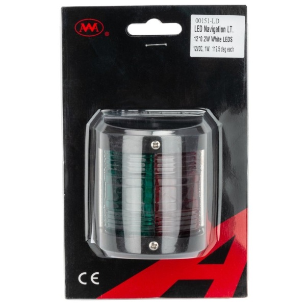 Навігаційний вогонь 00151-LD червоно-зелений LED чорний корпус