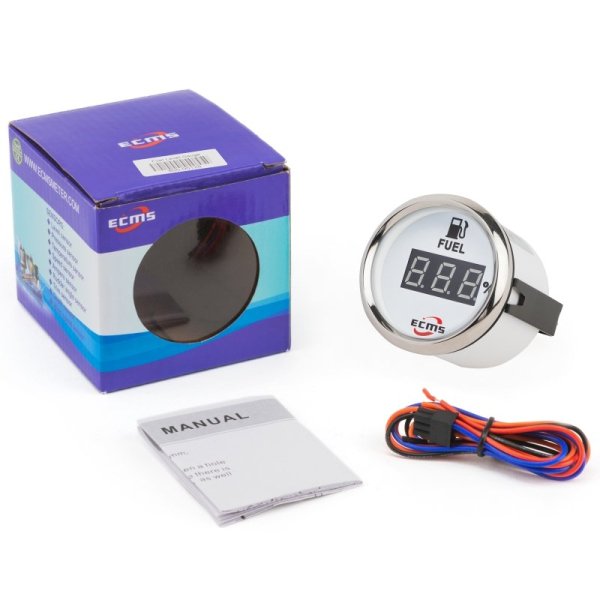 Цифровой указатель уровня топлива PEF2-WS-240-33 белый 52мм