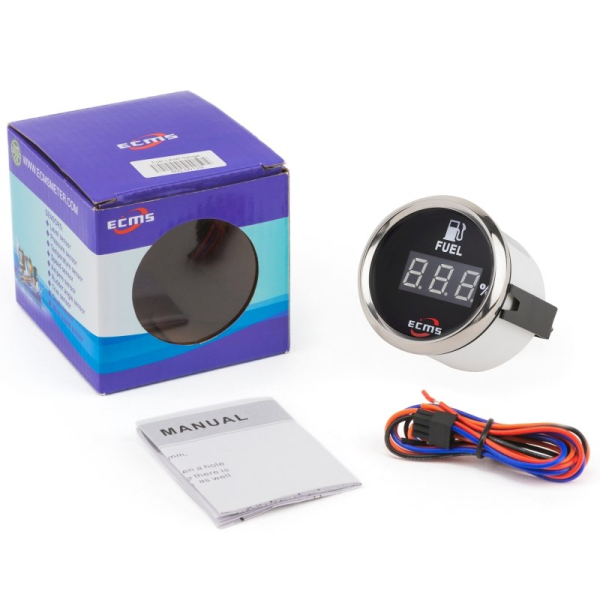 Цифровий покажчик рівня палива ECMS PEF2-BS-240-33 чорний 52мм