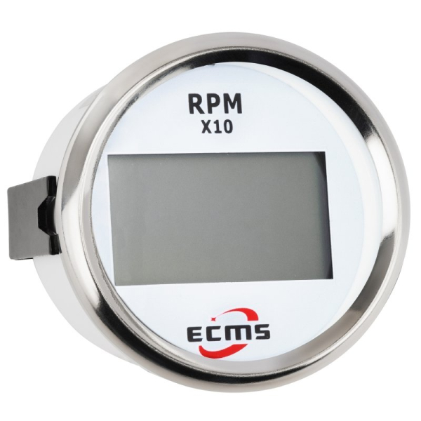 Цифровий тахометр з лічильником мотогодин PLT2-WS-RPM білий 52мм