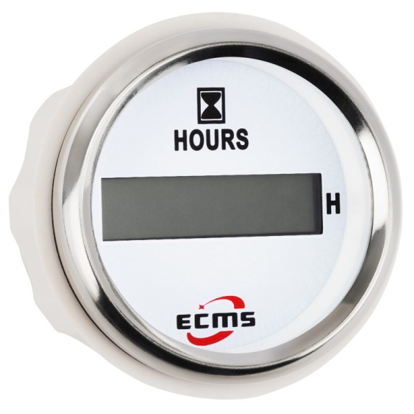 Лічильник мотогодин ECMS CLH2-WS-HS 52мм білий
