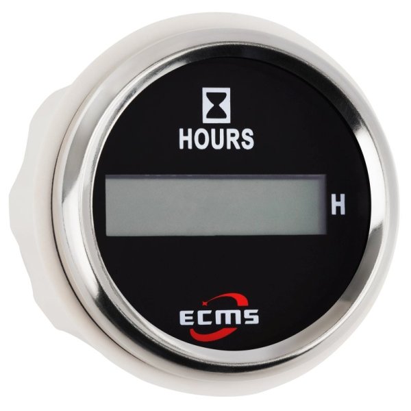 Лічильник мотогодин ECMS CLH2-BS-HS 52мм чорний