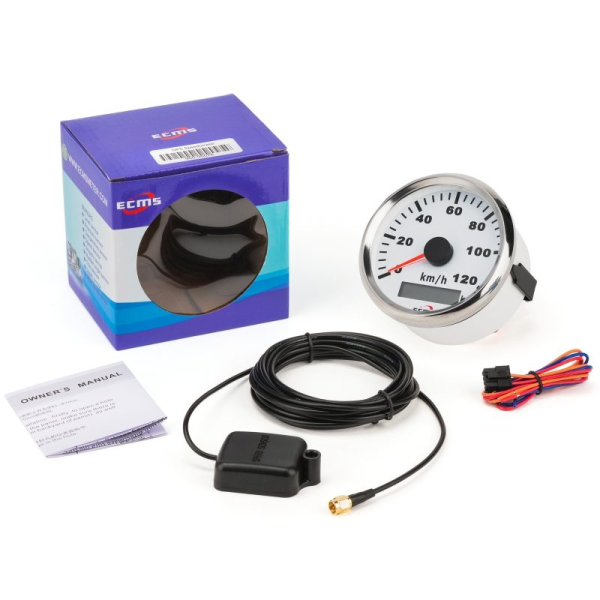 GPS спідометр ECMS білий