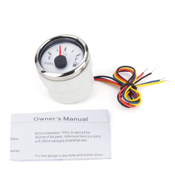 Вказівник рівня палива iGauge WKFLW-90W 52 мм (з функцією попередження) білий
