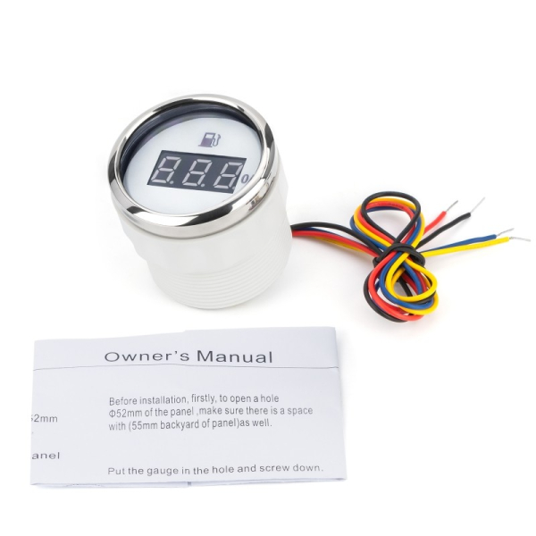 Цифровий покажчик рівня палива iGauge WKFLW-DGW 240-33 Ом 52мм білий