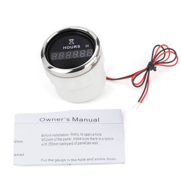 Цифровий лічильник мотогодин I GAUGE 52мм (чорний) LED