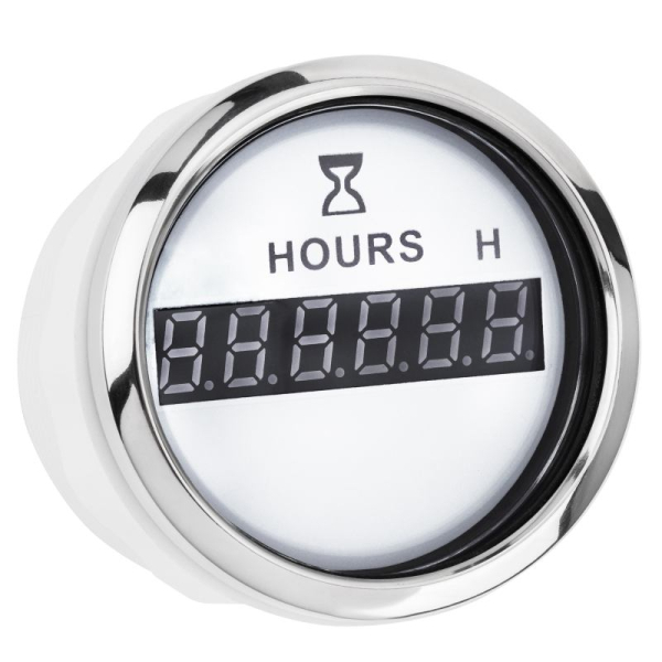 Цифровий лічильник мотогодин I GAUGE 52мм (білий) LED