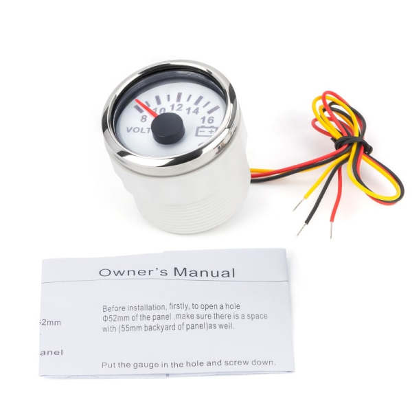 Вольтметр iGauge WKVOW-90W816 52 мм белый (с функцией предупреждения)