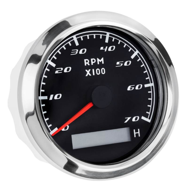 Тахометр та лічильник мотогодин I Gauge 85мм 0-7000 RPM (чорний) LED