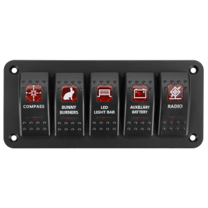 Панель переключения на 5 кнопок, красный LED (1 Yuj)