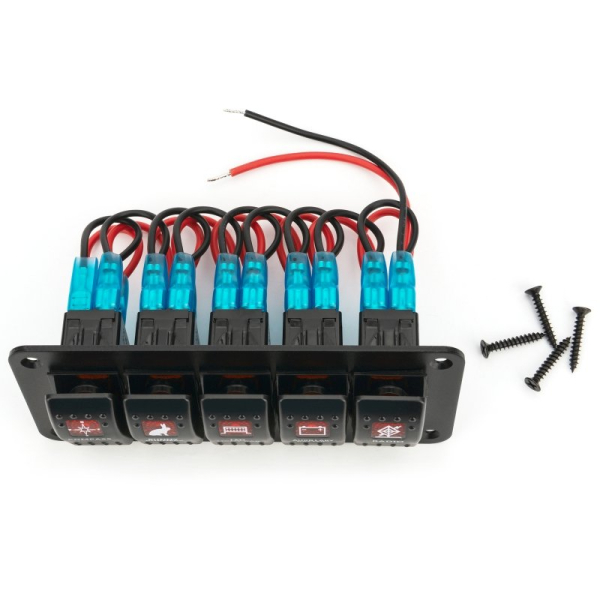 Панель переключения на 5 кнопок, красный LED (1 Yuj)