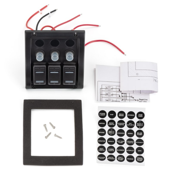 Панель на 3 перемикачі (10013-BK)