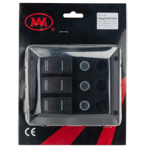 Панель на 3 перемикачі (10013-BK)