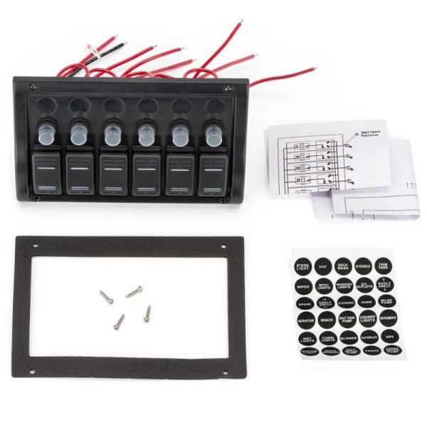 Панель на 6 переключателей (10016-BK)