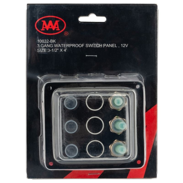 Панель на 3 перемикачі (10032-BK) бортове живлення