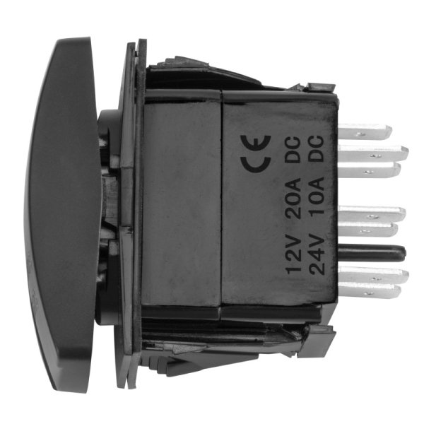 Перемикач Rocket 7P on-off-on синій (10124-01) LED