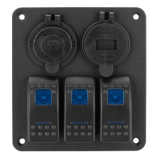 Панель переключения на 3 кнопки с USB вольтметр и прикуриватель (3 Yuj)