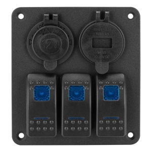 Панель переключения на 3 кнопки с USB вольтметр и прикуриватель (3 Yuj)