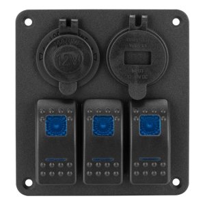 Панель переключения на 3 кнопки с USB вольтметр и прикуриватель (3 Yuj)
