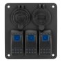 Панель переключения на 3 кнопки с USB вольтметр и прикуриватель (3 Yuj)