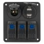 Панель переключения на 3 кнопки с USB вольтметр и прикуриватель (3 Yuj)