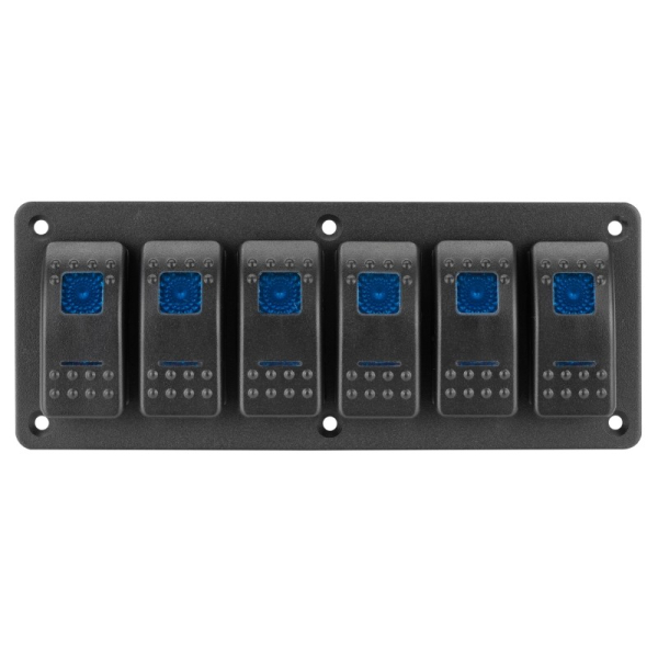 Панель переключения на 6 кнопок синий LED (6 Yuj)