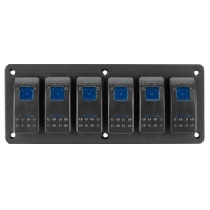 Панель переключения на 6 кнопок синий LED (6 Yuj)