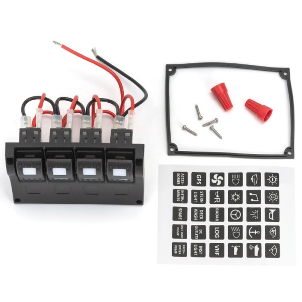 Панель переключения на 4 кнопки с индикаторами включения (C91350)