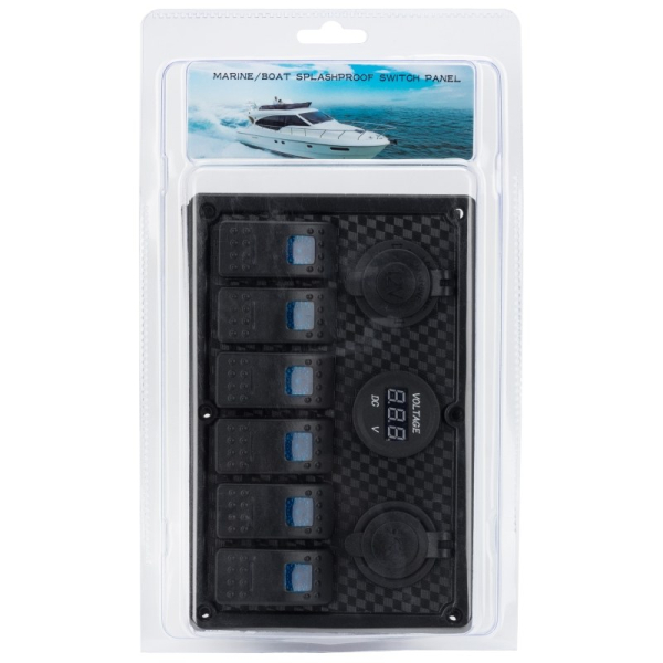 Панель на 6 переключателей 12/24V (HF60-326B)