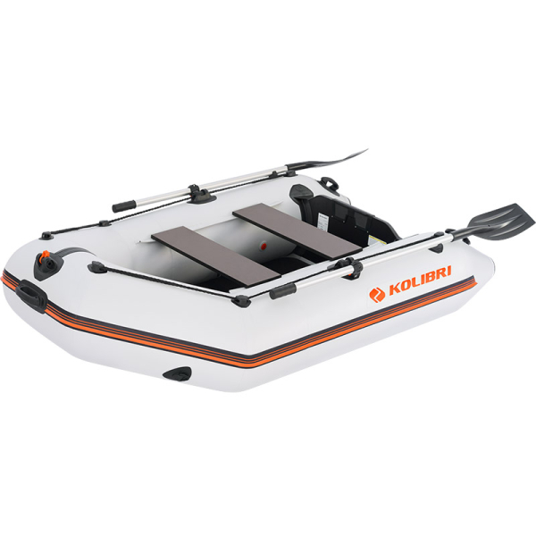 Kolibri KM-245D надувний моторний човен (слань-книжка) світло-сірий Колібрі КМ-245Д