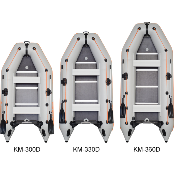 Kolibri KM-360D надувний моторний човен (алюмінієвий пайол) темно-сірий Колібрі КМ-360Д