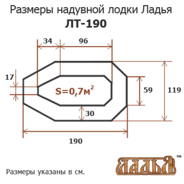 Ладья ЛТ-190УС надувний гребний човен слань-килимок, без транця, стаціонарні сидіння