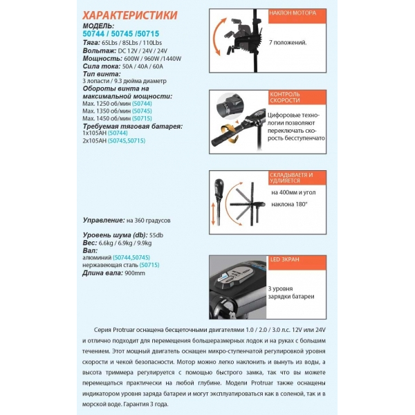 Човновий електромотор Haswing (Хасвінг) Protruar 2.0 85 Lbs 12 V