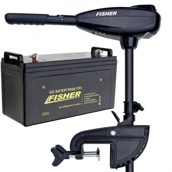 Човновий електромотор Fisher 32 акумулятор Gel 80Ah