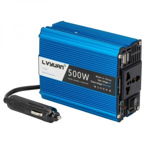 Перетворювач/інвертор напруги Lvyuan від прикурювача 12/220В 500Вт 2 USB-порта