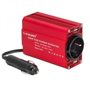Преобразователь/инвертор напряжения Lvyuan от прикуривателя 12В 200Вт 2 USB-порта