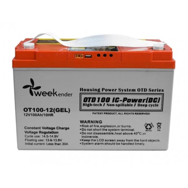 Гелевий акумулятор Weekender DS 100Ah 12V з дисплеєм