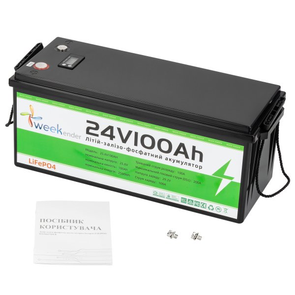 Літій ферумний акумулятор з дисплеєм Weekender LiFePO4 24 V