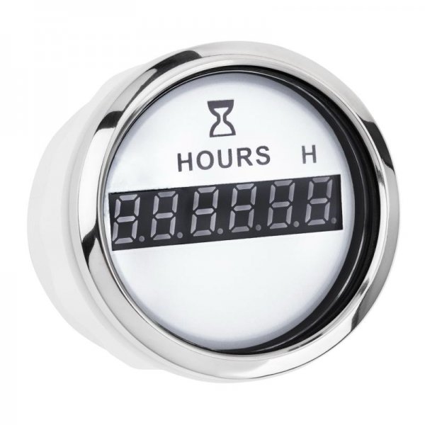 Цифровой счетчик моточасов I GAUGE 52мм (белый) LED