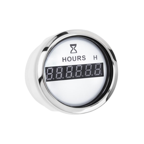 Цифровой счетчик моточасов I GAUGE 52мм (белый) LED