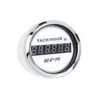 Тахометр с моточасами iGauge WKHMTA-DGW белый 52мм