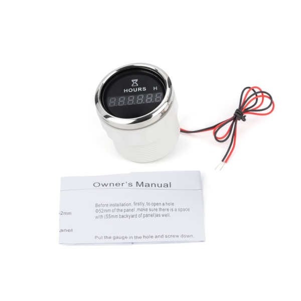 Цифровий лічильник мотогодин I GAUGE 52мм (чорний) LED